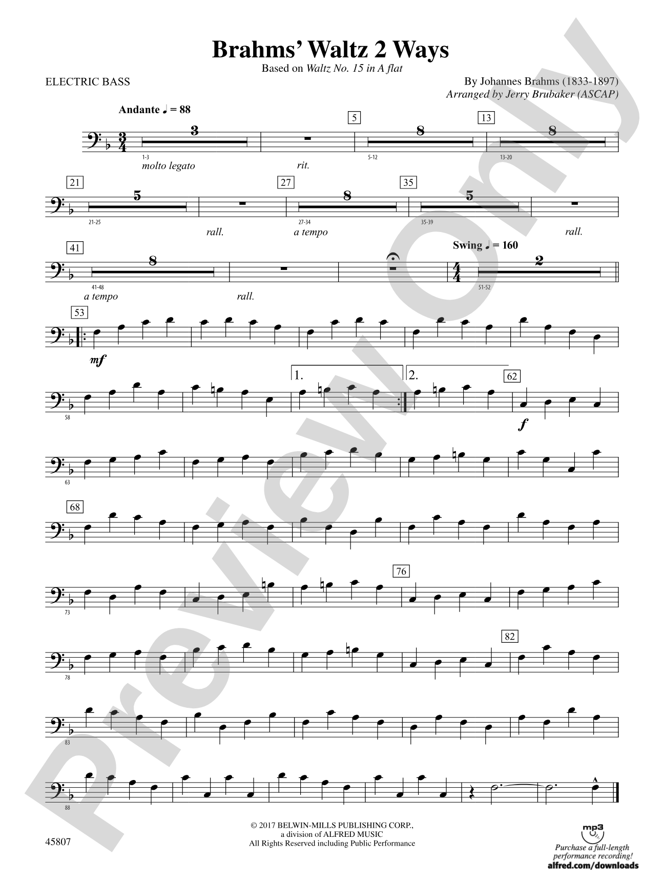 Brahms' Waltz 2 Ways: Electric Bass