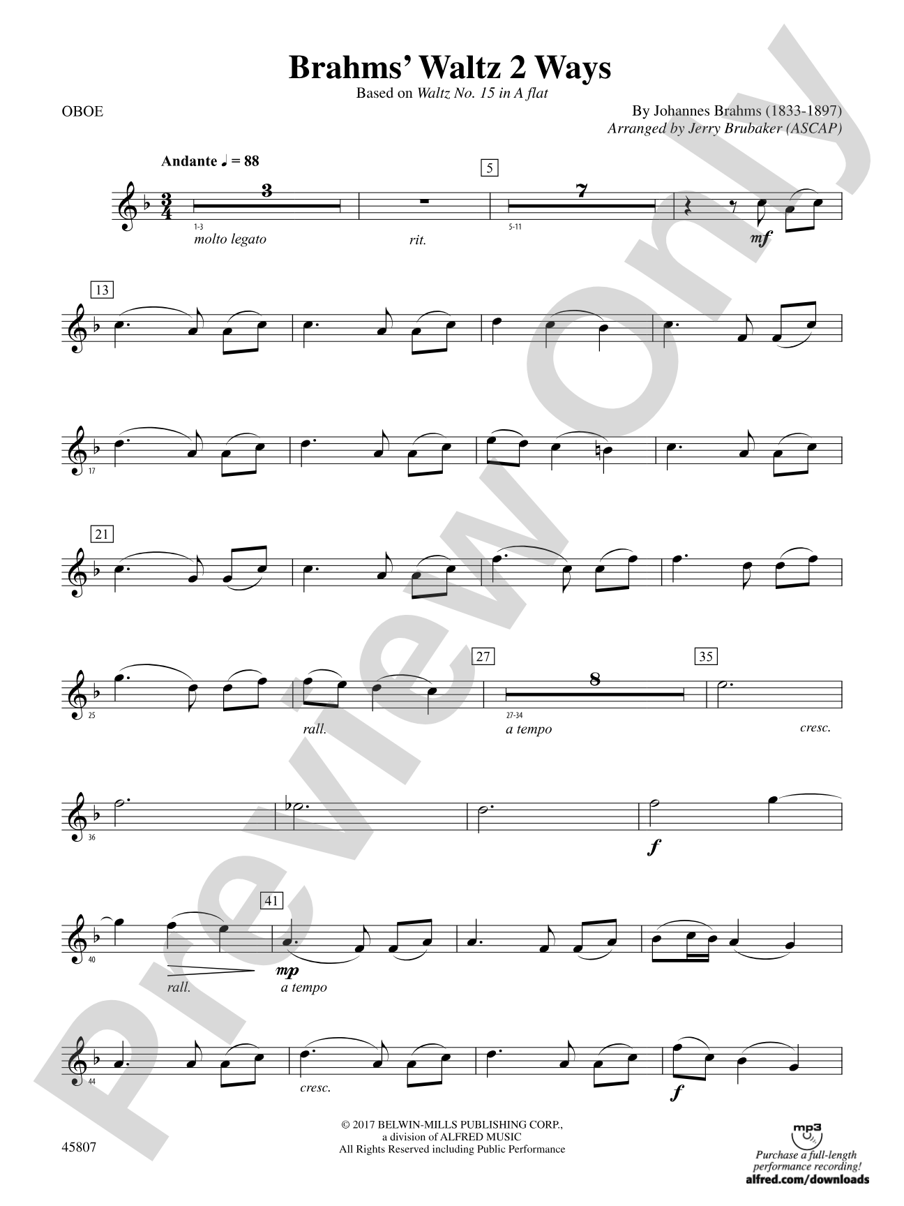 Brahms' Waltz 2 Ways: Oboe