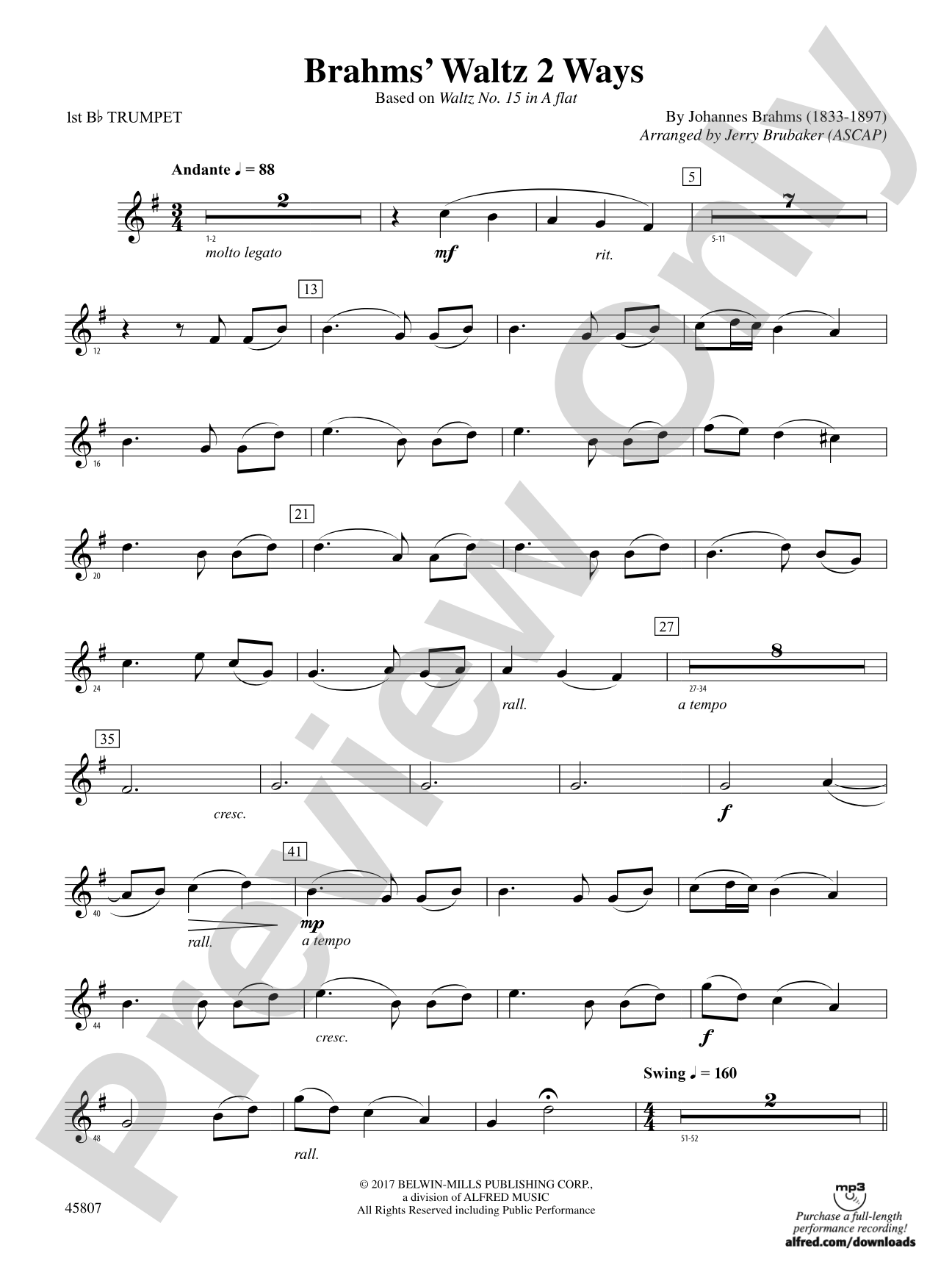 Brahms' Waltz 2 Ways: 1st B-flat Trumpet