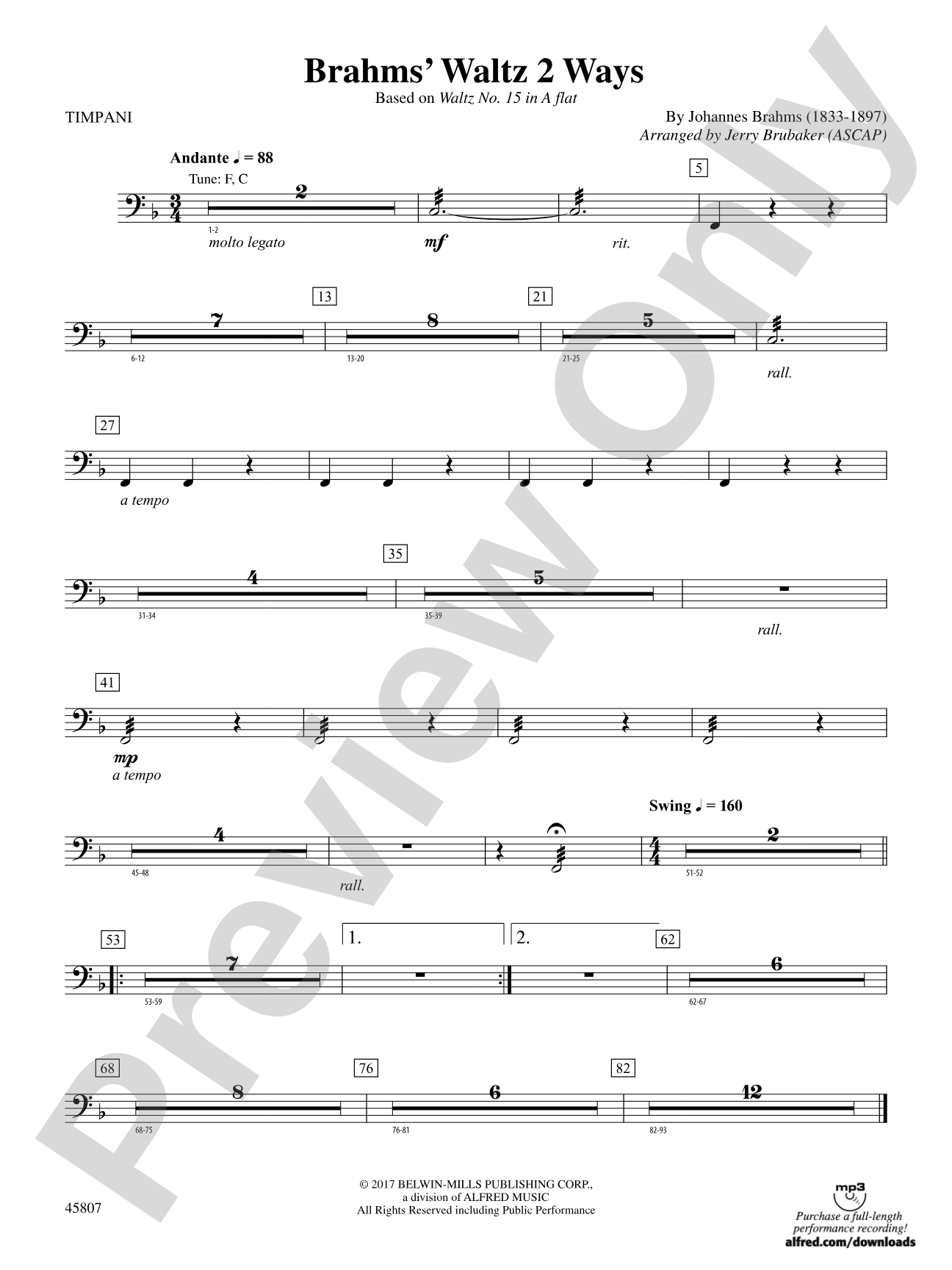 Brahms' Waltz 2 Ways: Timpani