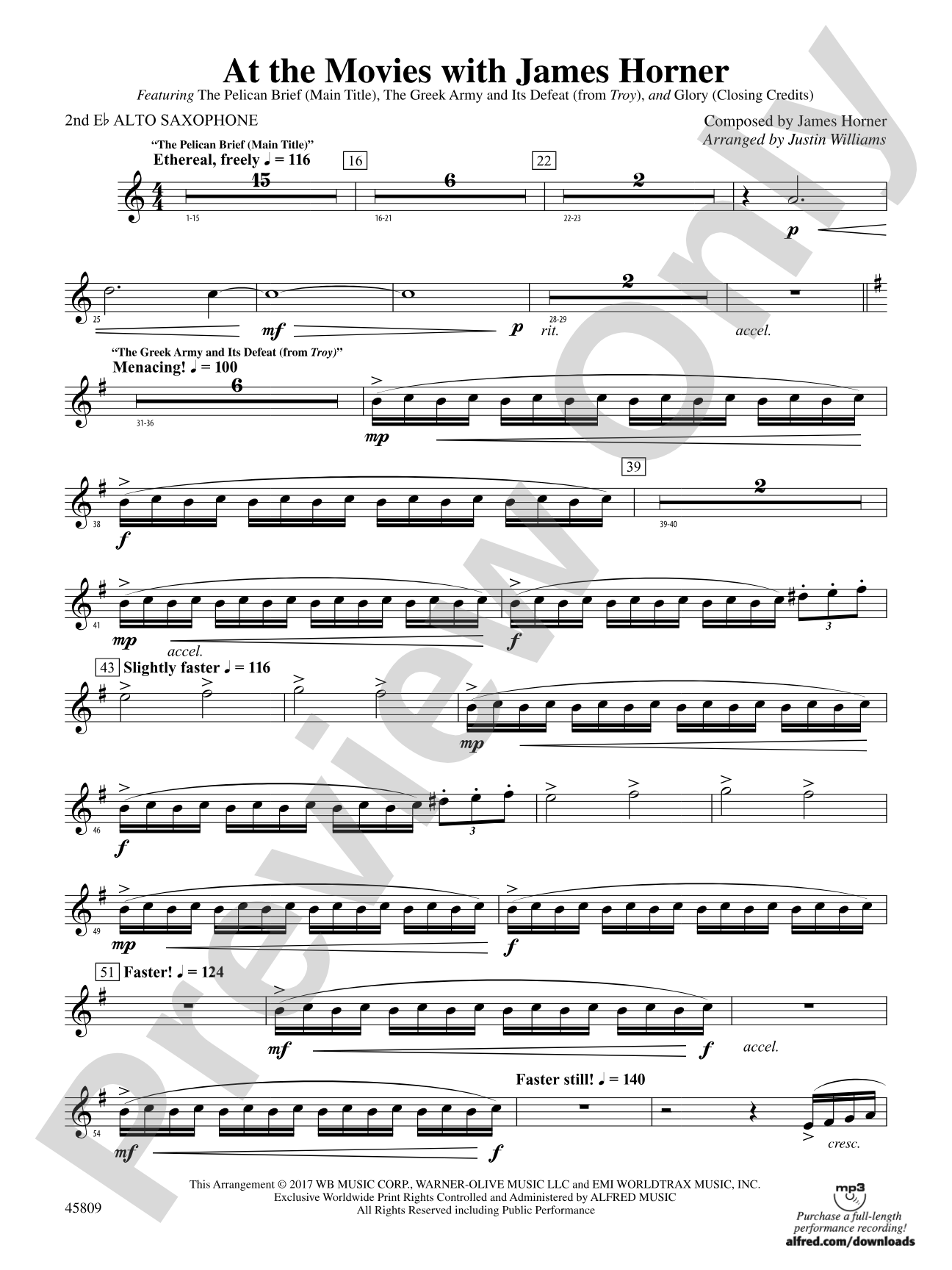 At the Movies with James Horner: 2nd E-flat Alto Saxophone