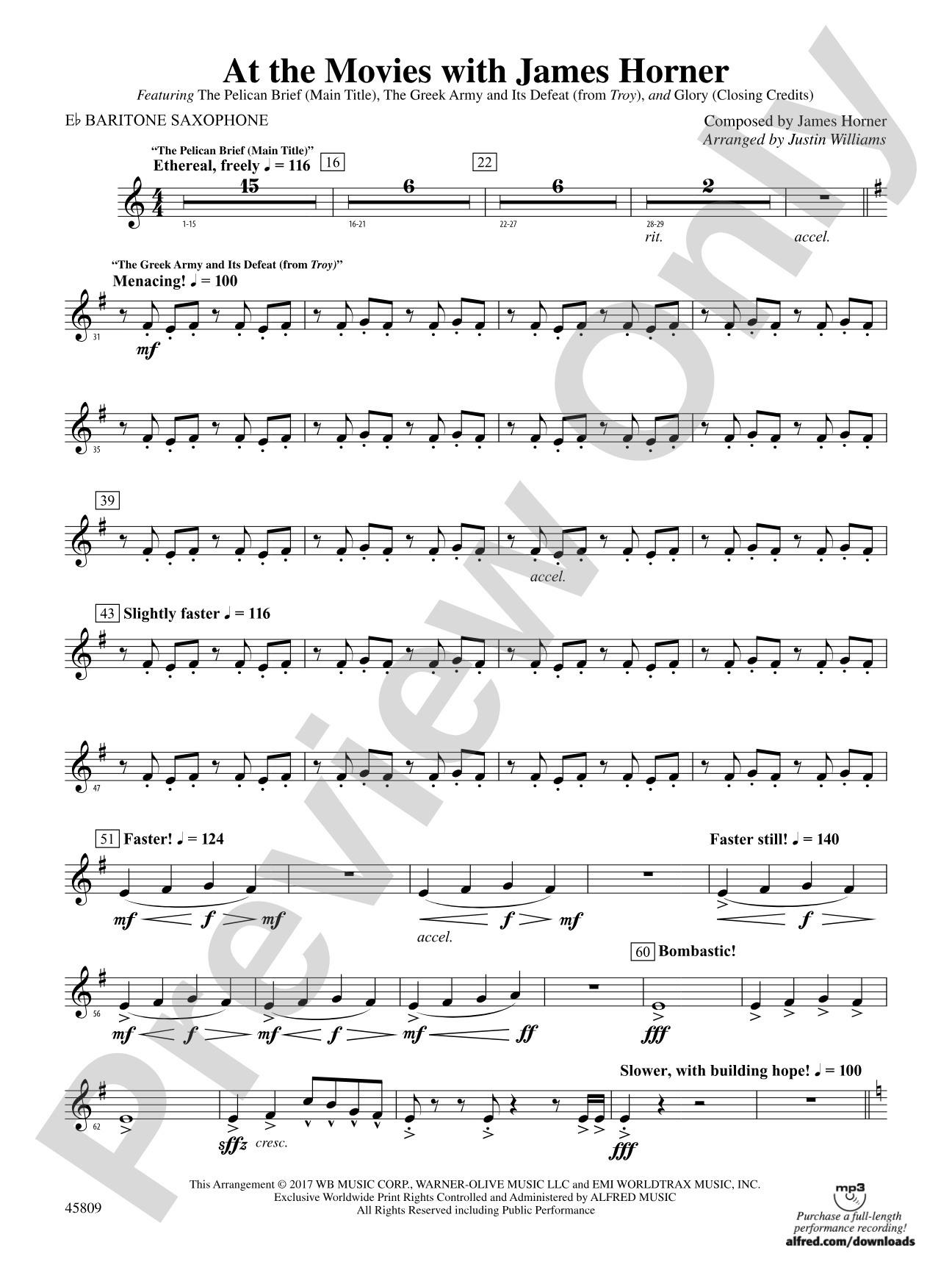 At the Movies with James Horner: E-flat Baritone Saxophone
