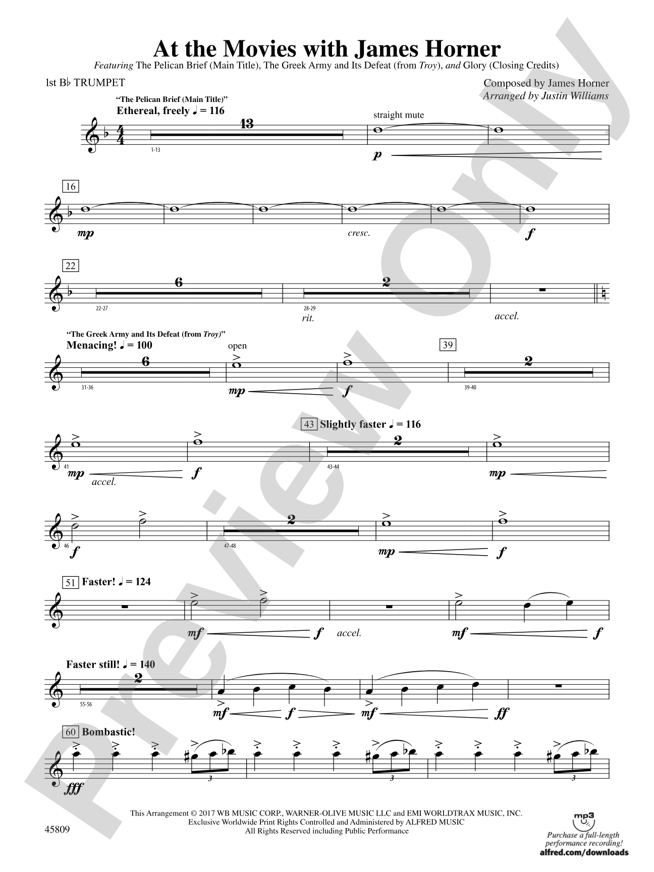 At the Movies with James Horner: 1st B-flat Trumpet