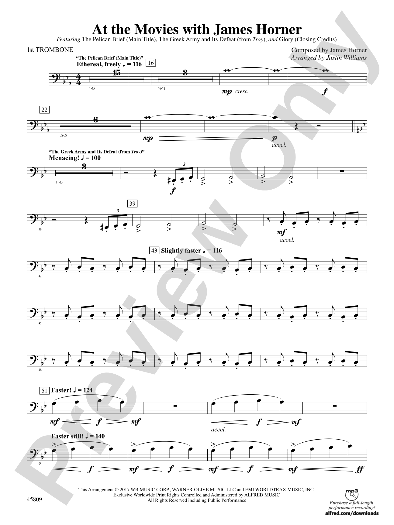 At the Movies with James Horner: 1st Trombone