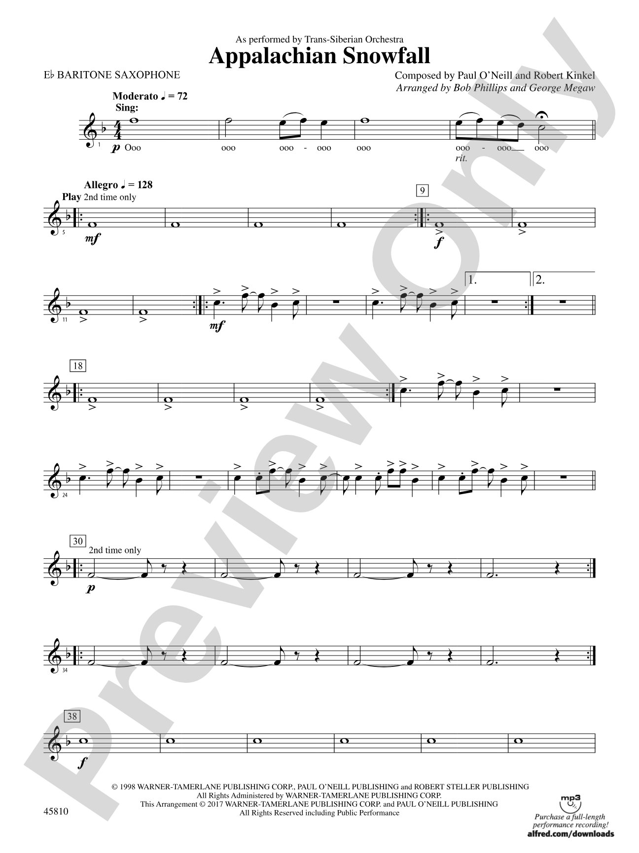 Appalachian Snowfall: E-flat Baritone Saxophone