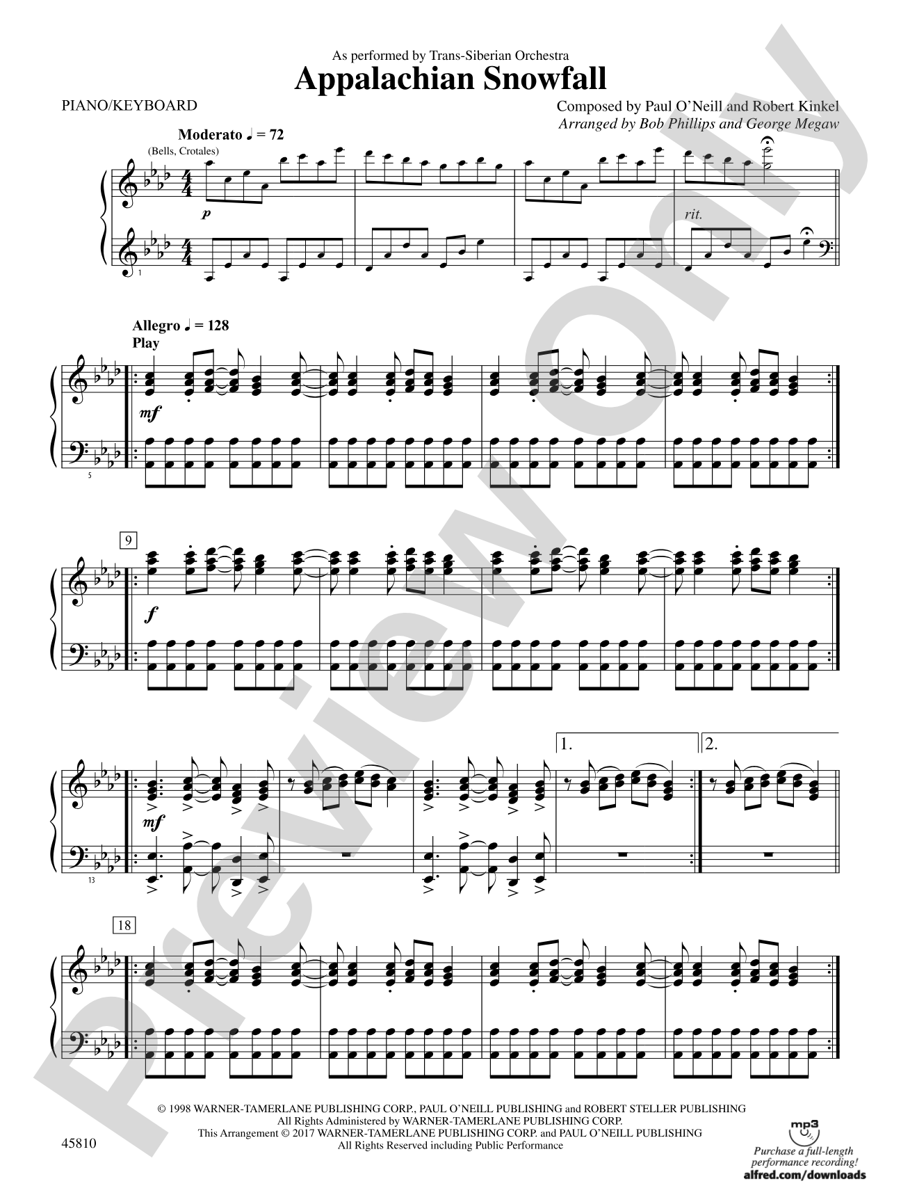 Appalachian Snowfall: Piano Accompaniment