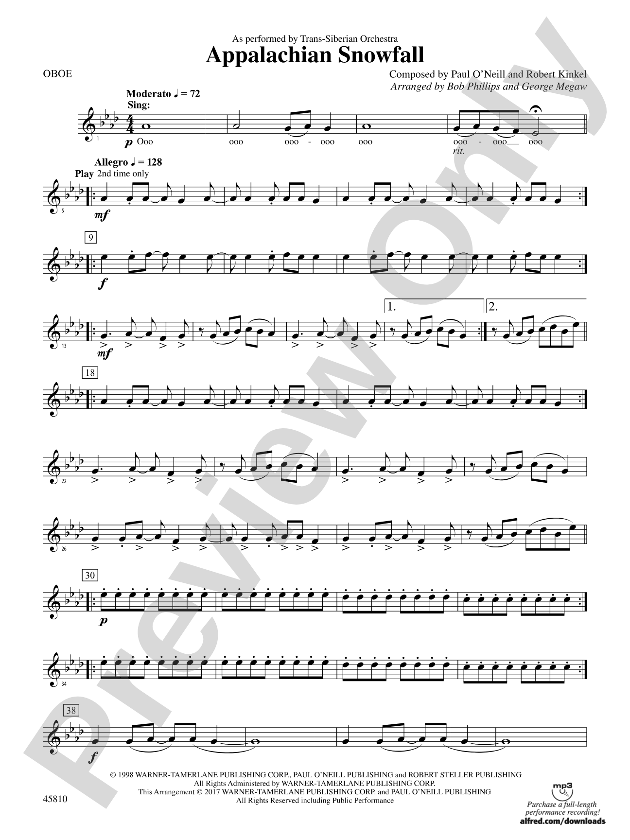 Appalachian Snowfall: Oboe
