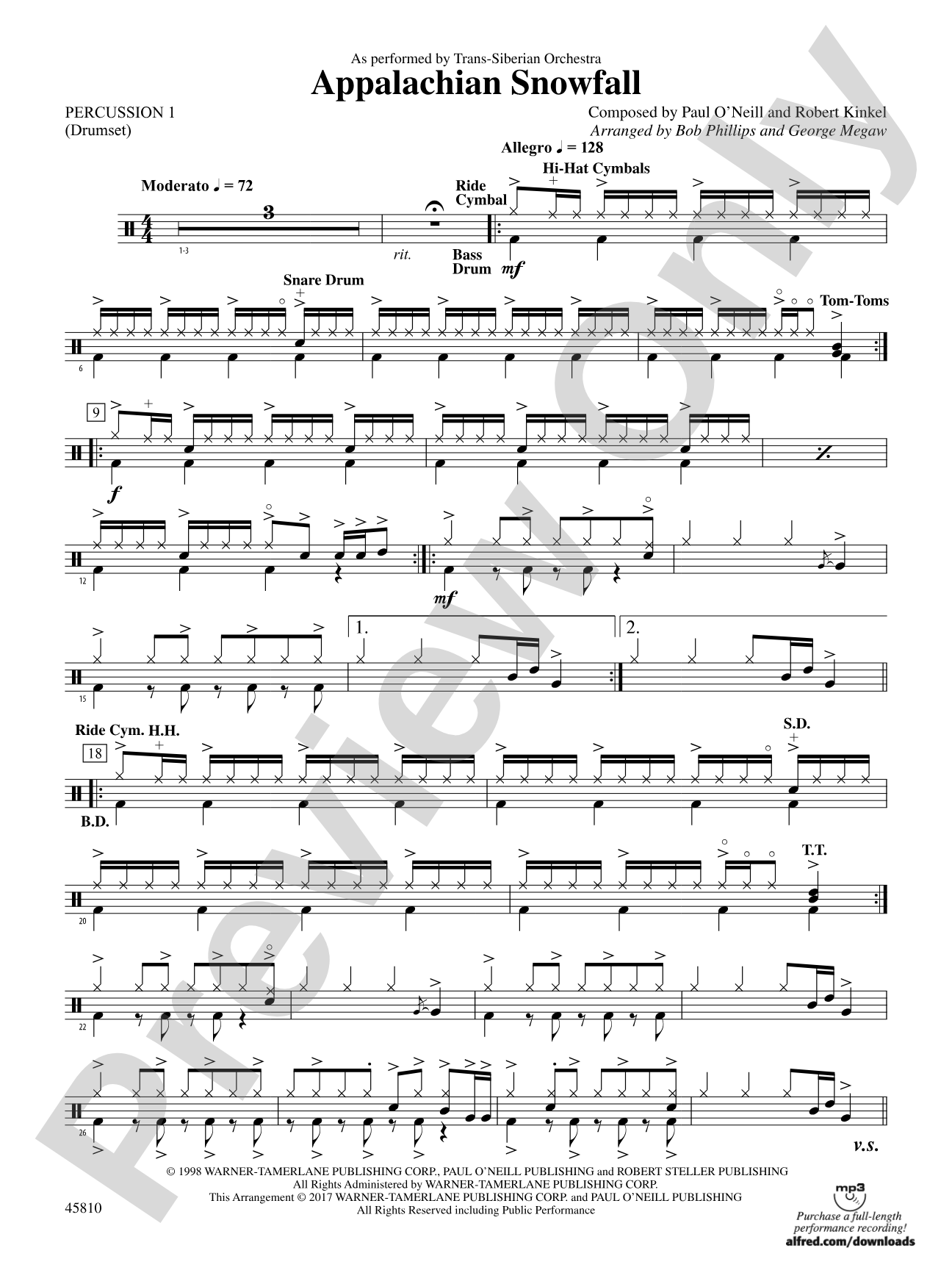 Appalachian Snowfall: 1st Percussion