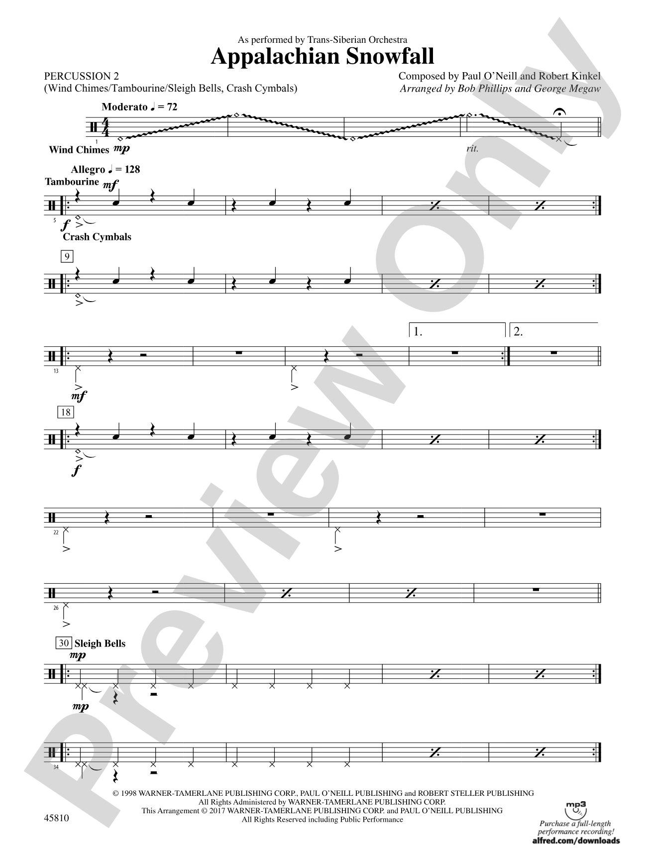 Appalachian Snowfall: 2nd Percussion