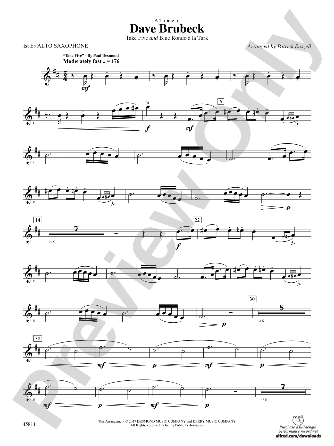 A Tribute to Dave Brubeck: E-flat Alto Saxophone