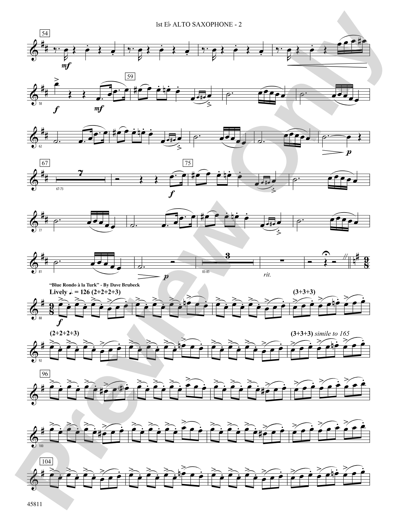 A Tribute to Dave Brubeck: E-flat Alto Saxophone