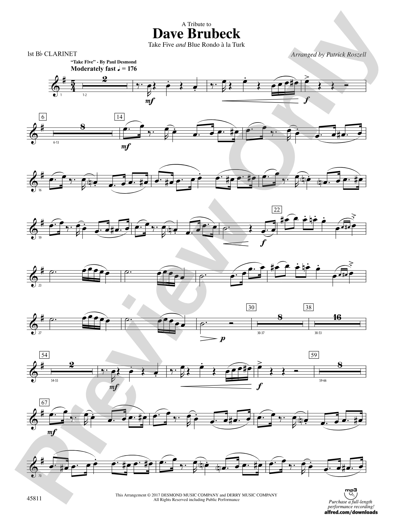 A Tribute to Dave Brubeck: 1st B-flat Clarinet