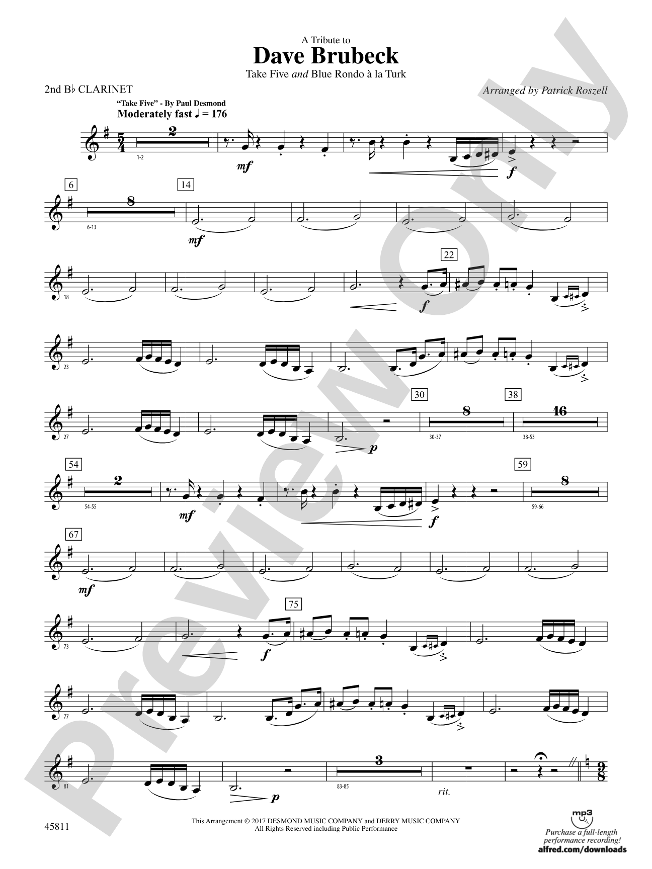 A Tribute to Dave Brubeck: 2nd B-flat Clarinet