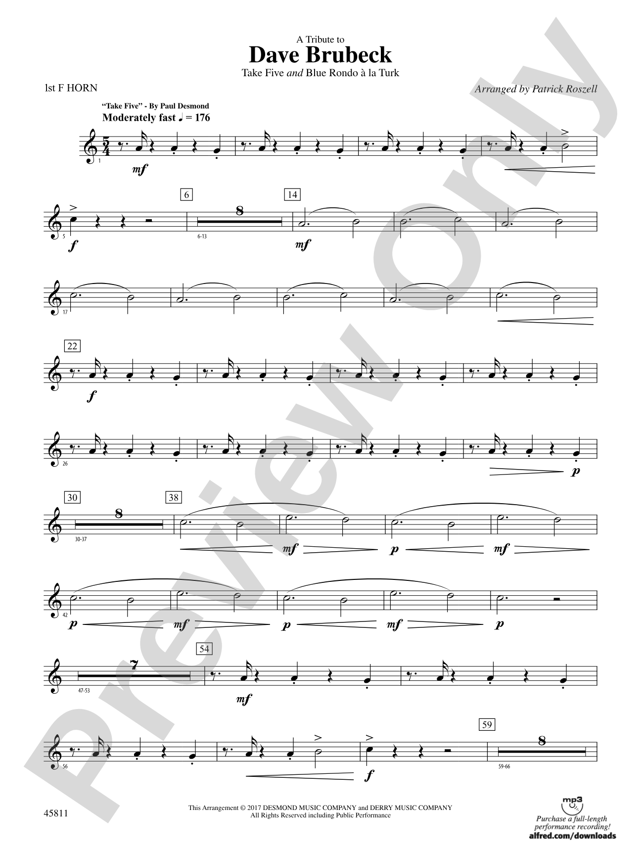A Tribute to Dave Brubeck: 1st F Horn