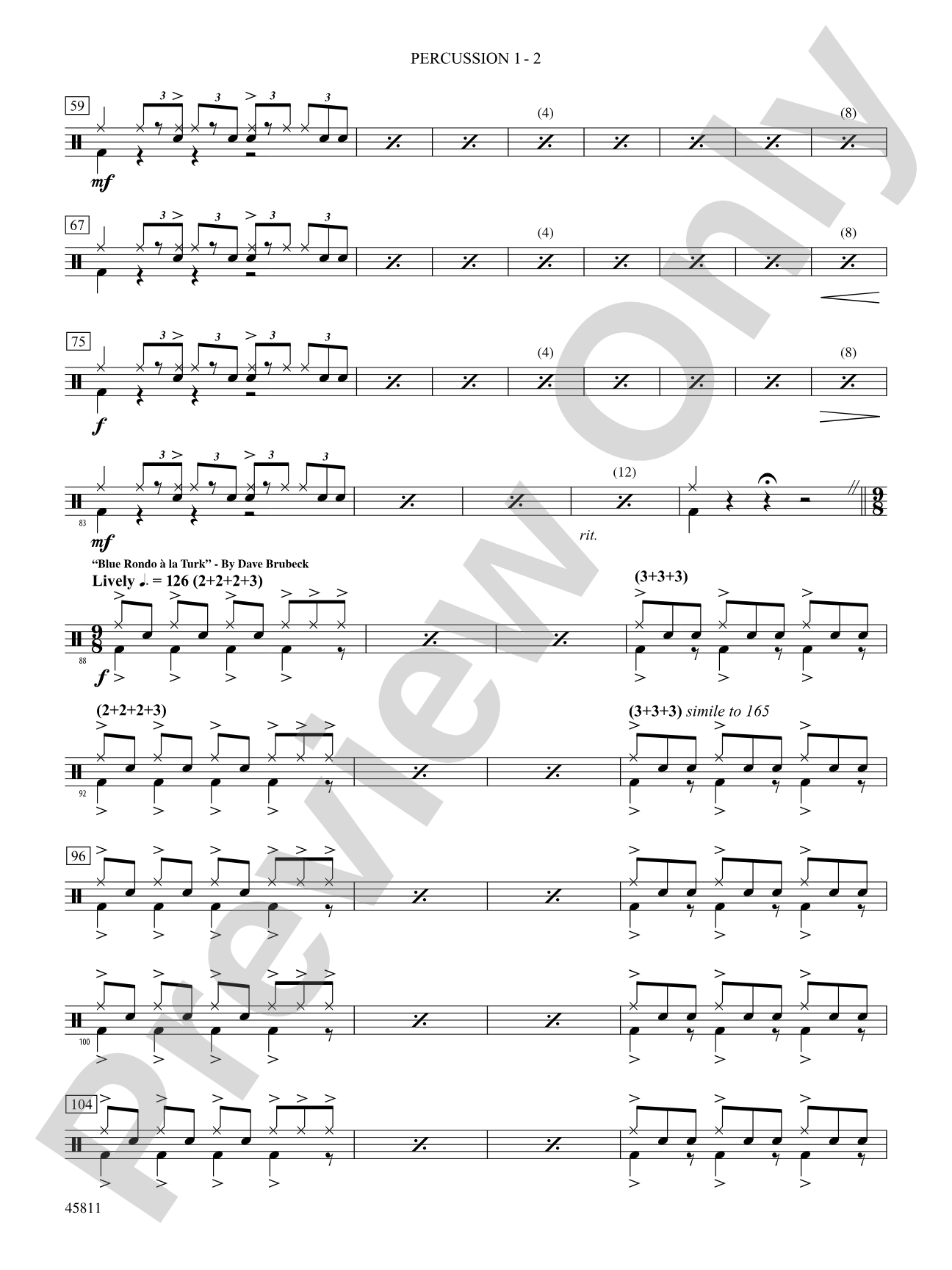 A Tribute to Dave Brubeck: 1st Percussion