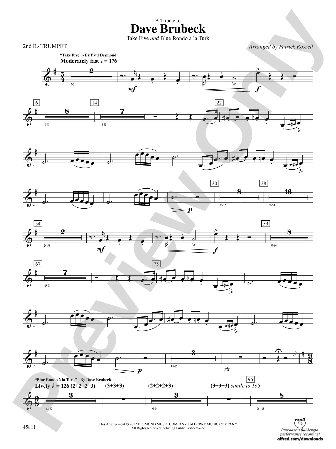 A Tribute to Dave Brubeck: 2nd B-flat Trumpet