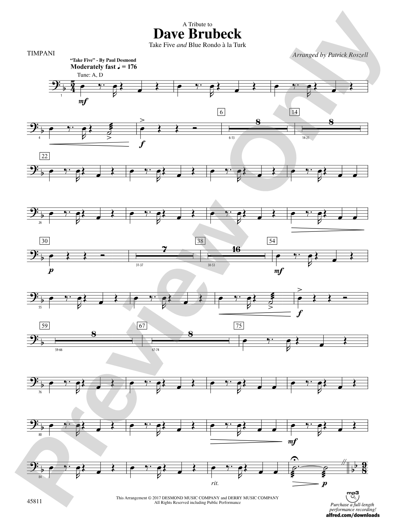 A Tribute to Dave Brubeck: Timpani