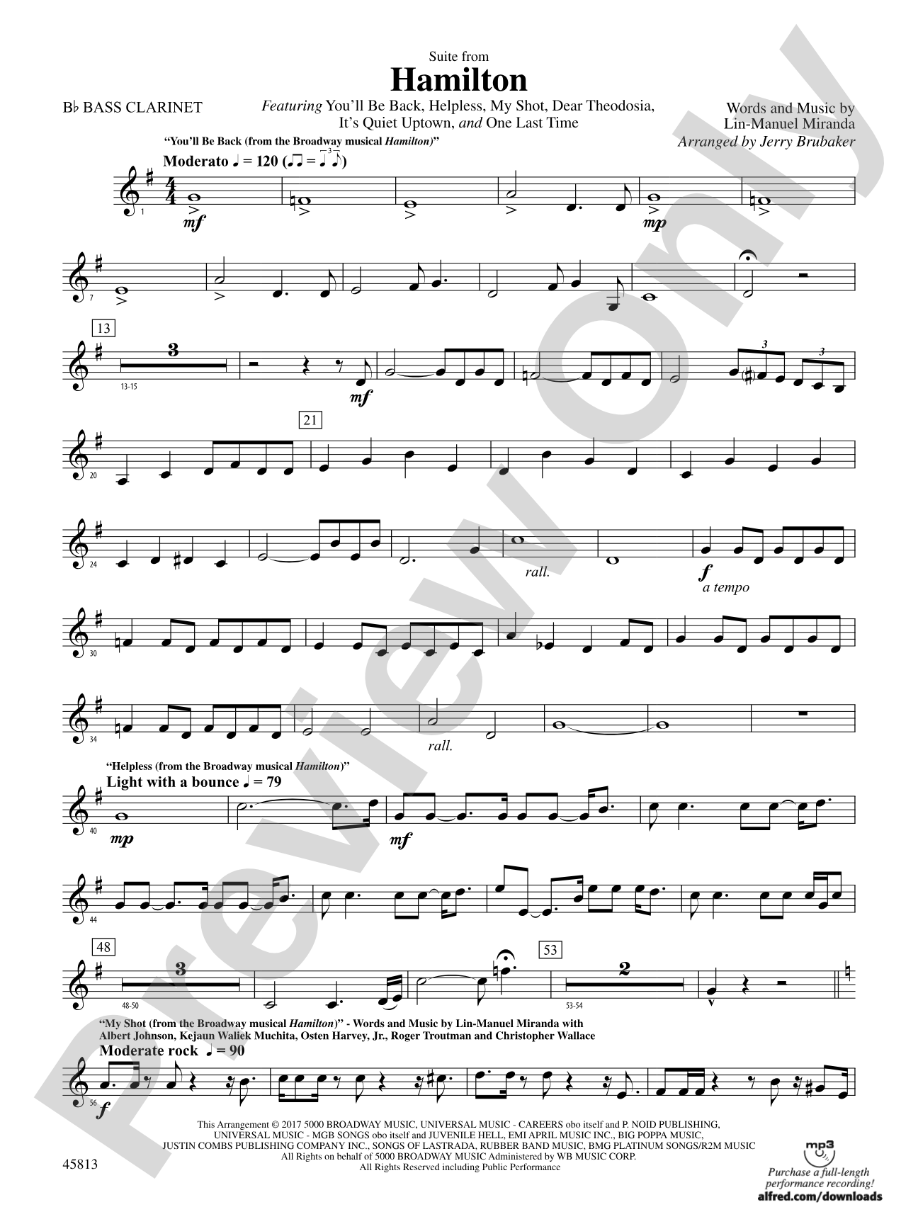 Hamilton, Suite from: B-flat Bass Clarinet