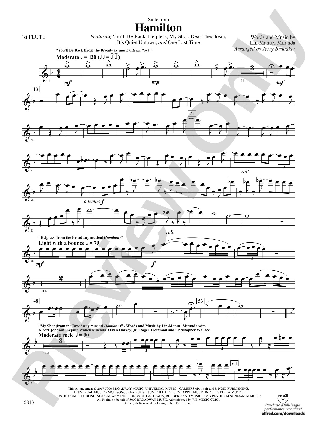 Hamilton, Suite from: Flute