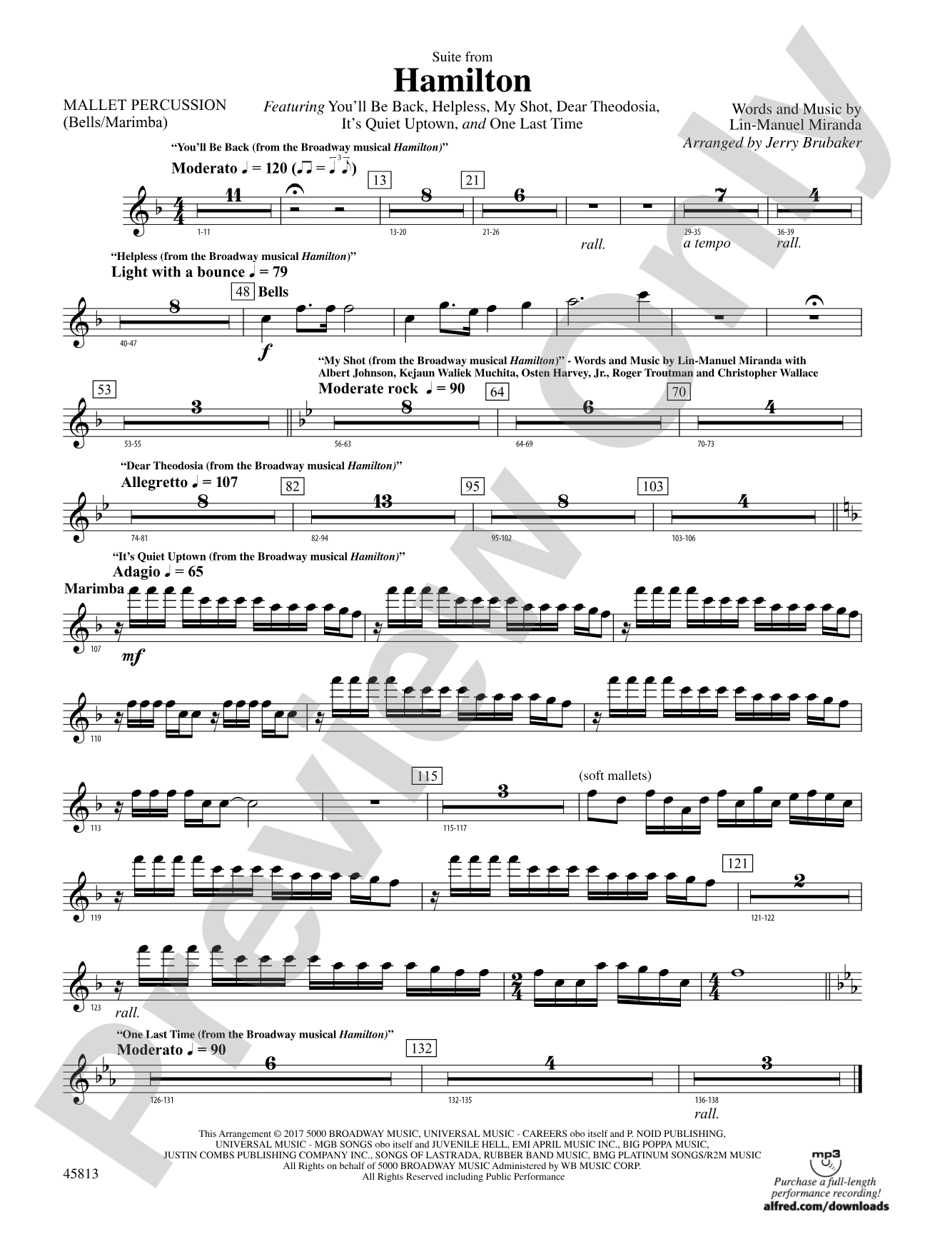 Hamilton, Suite from: Mallets