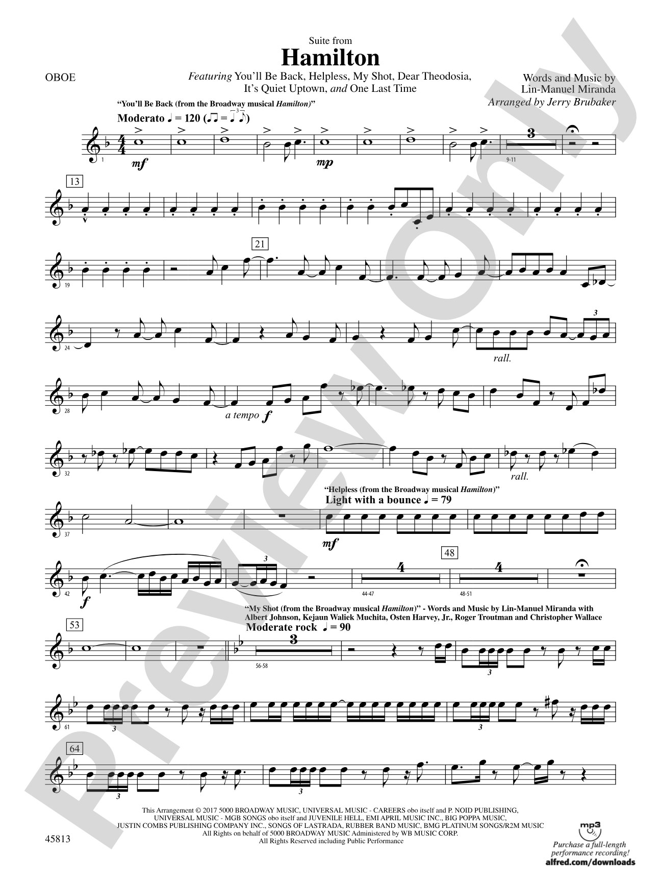 Hamilton, Suite from: Oboe