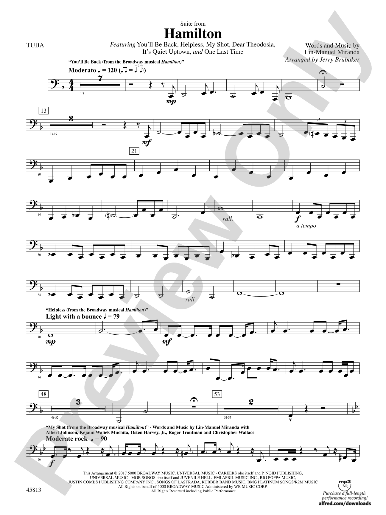 Hamilton, Suite from: Tuba