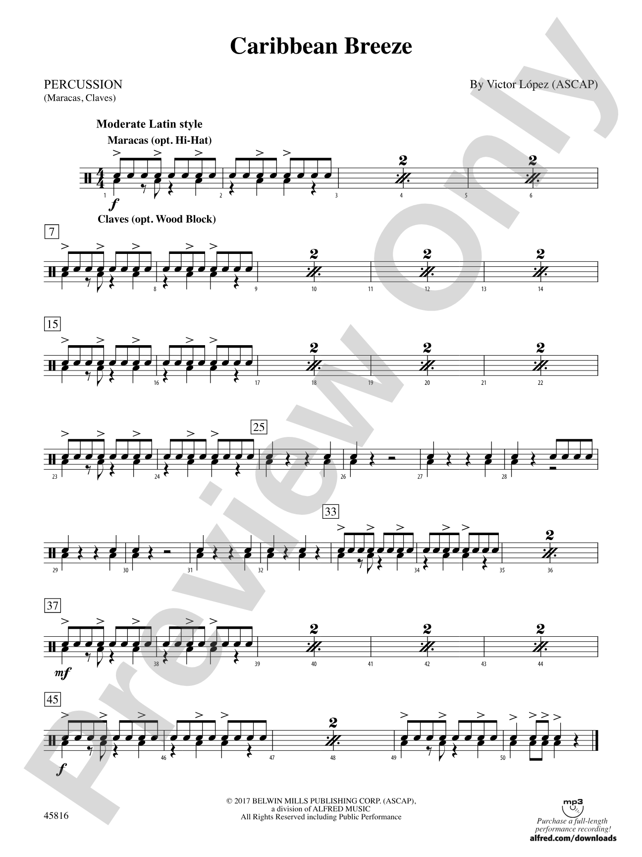 Caribbean Breeze: 1st Percussion