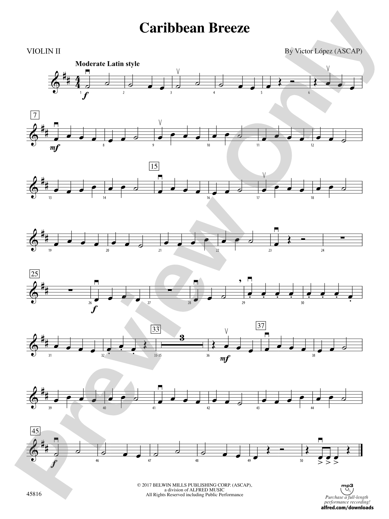 Caribbean Breeze: 2nd Violin