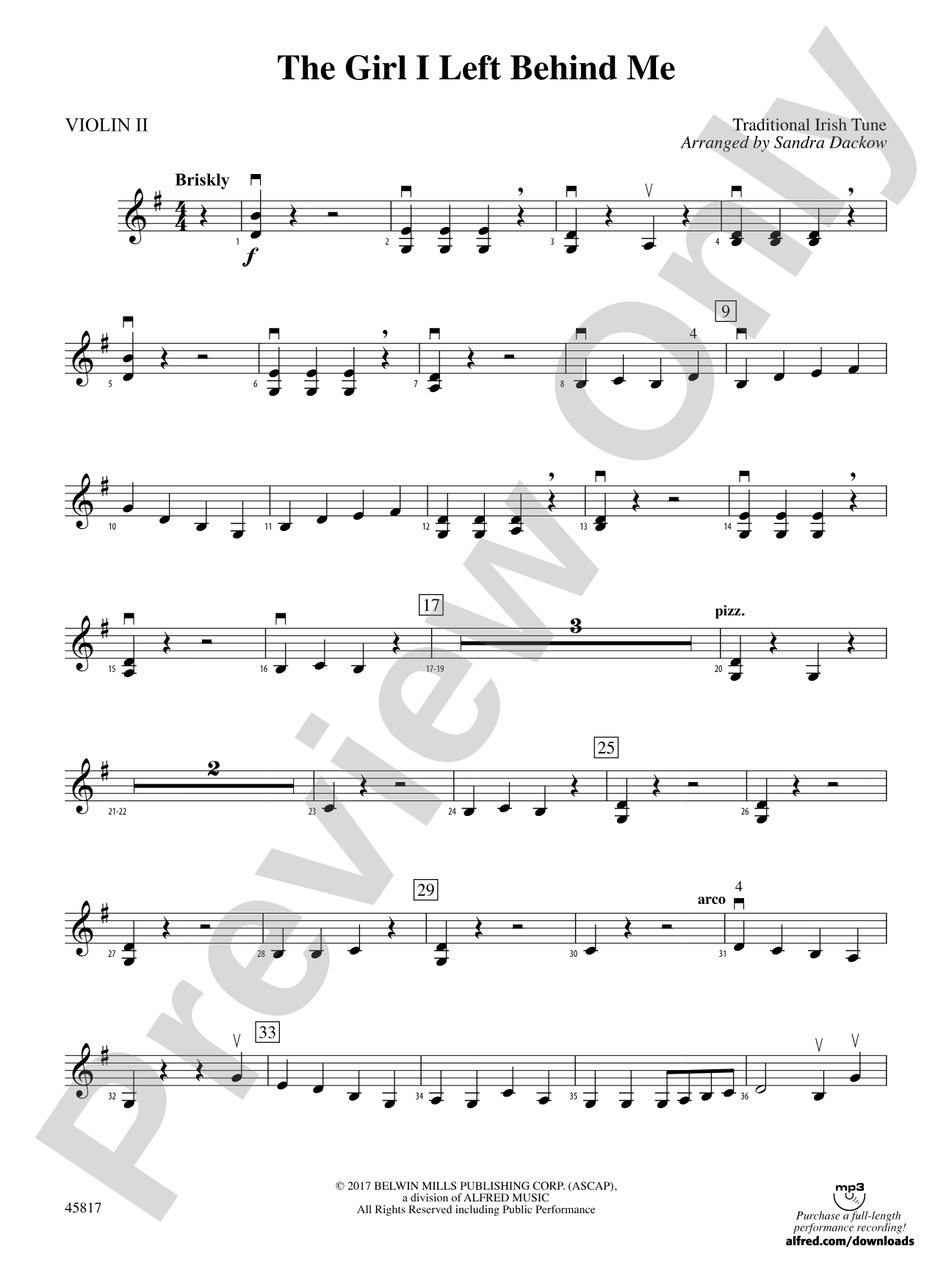 The Girl I Left Behind Me: 2nd Violin