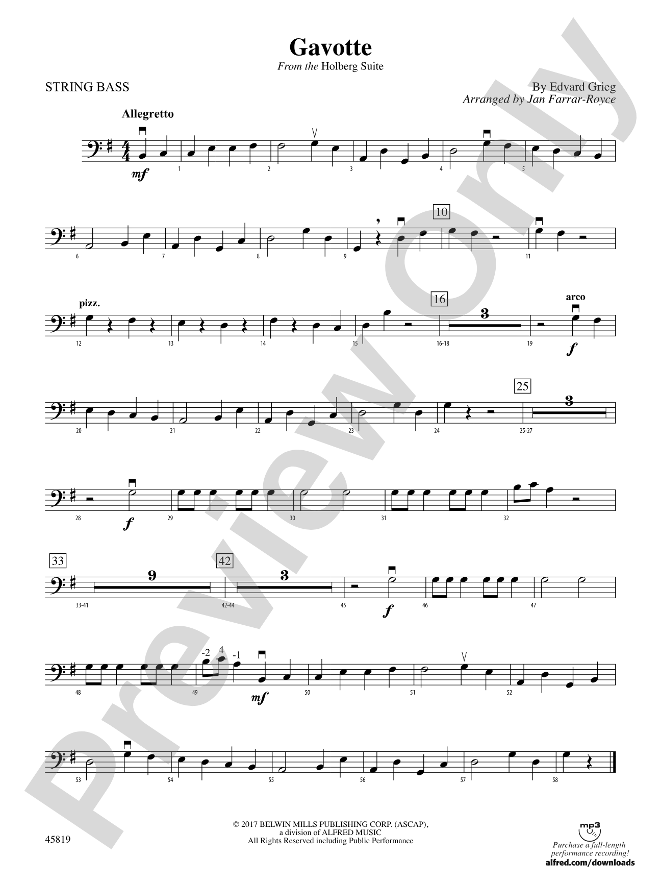 Gavotte: String Bass