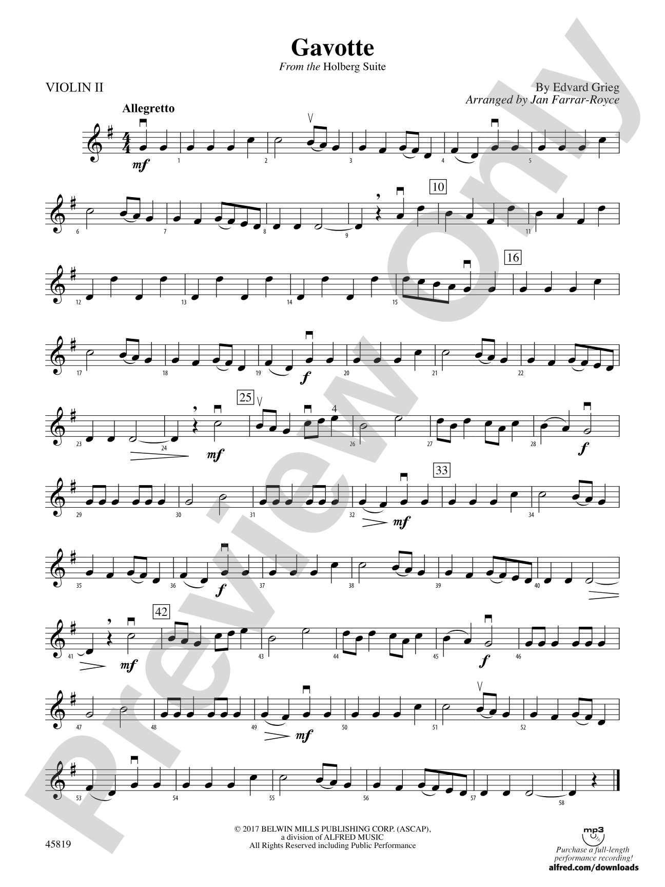 Gavotte: 2nd Violin