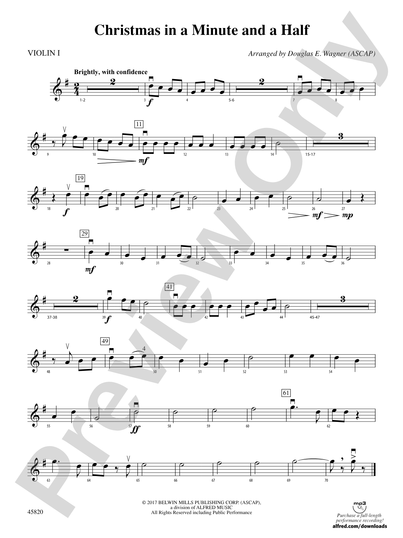 Christmas in a Minute and a Half: 1st Violin