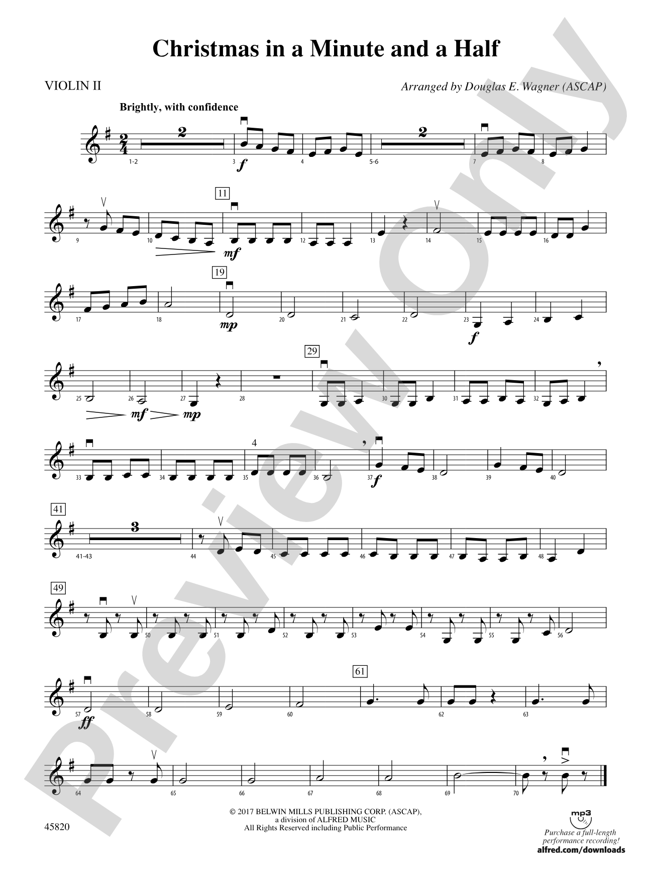 Christmas in a Minute and a Half: 2nd Violin