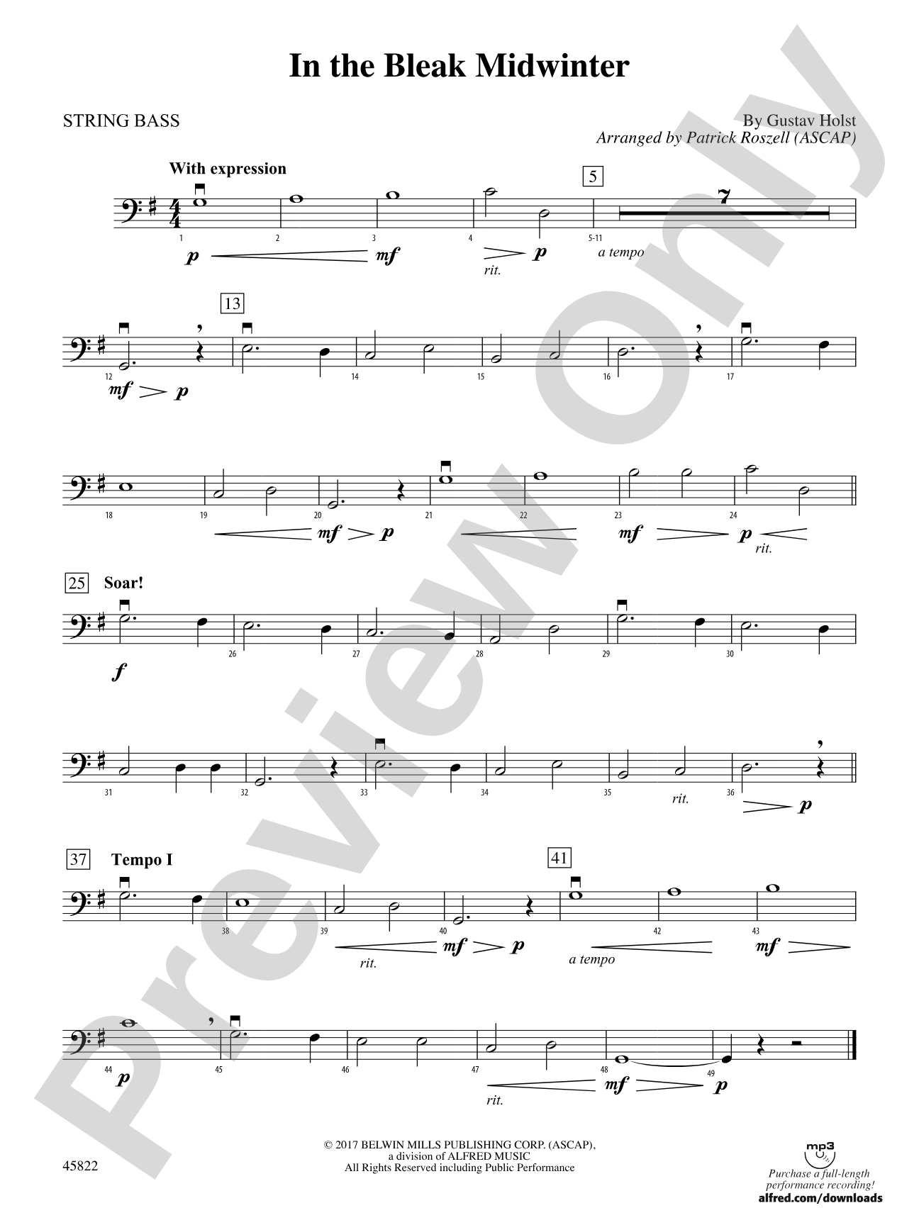 In the Bleak Midwinter: String Bass