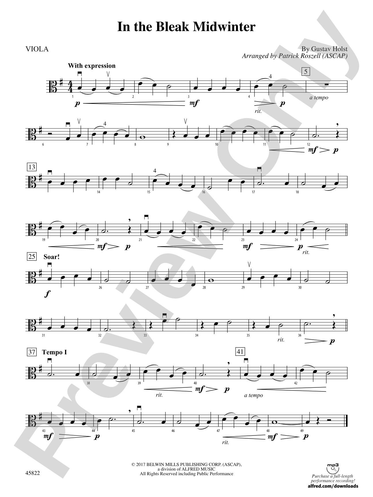 In the Bleak Midwinter: Viola