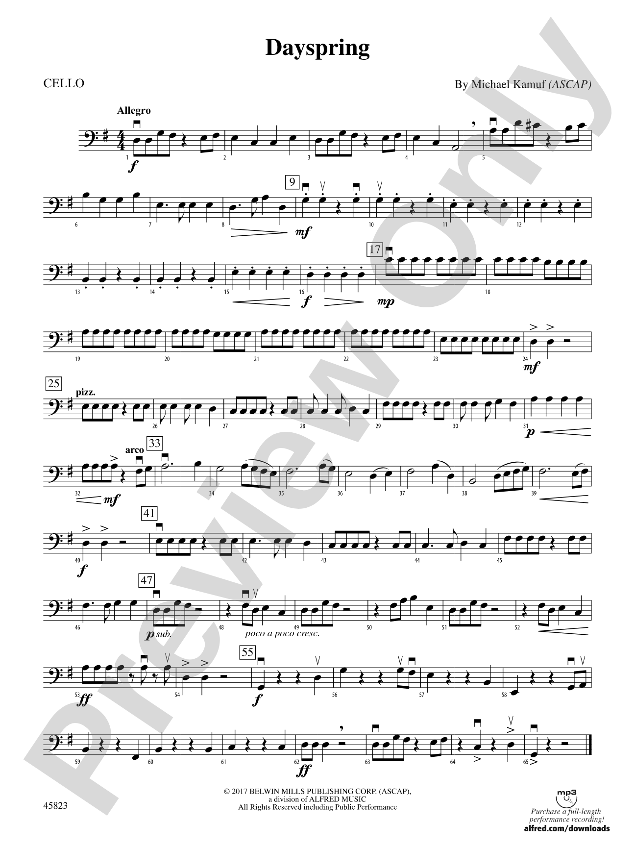 Dayspring: Cello