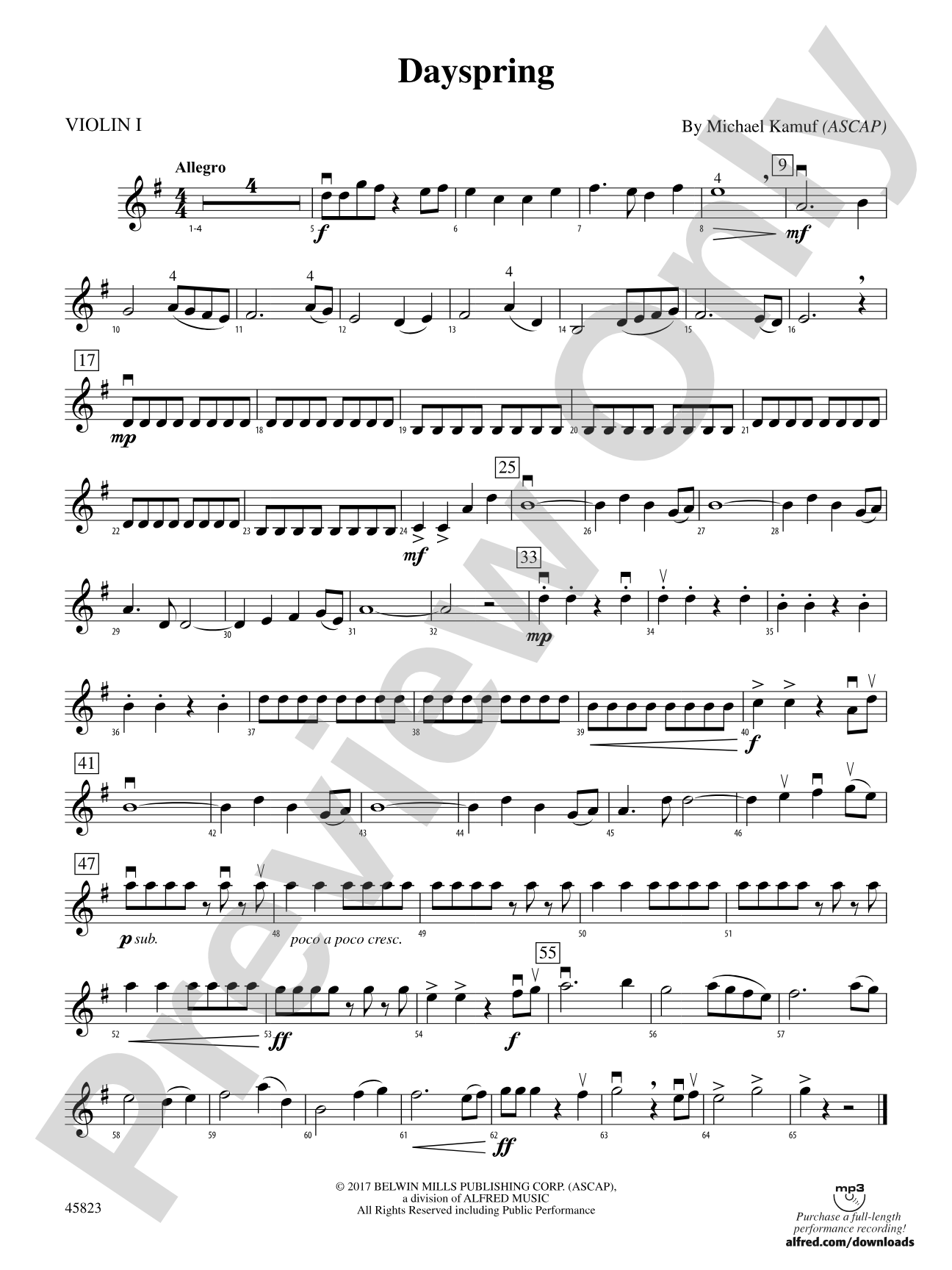 Dayspring: 1st Violin
