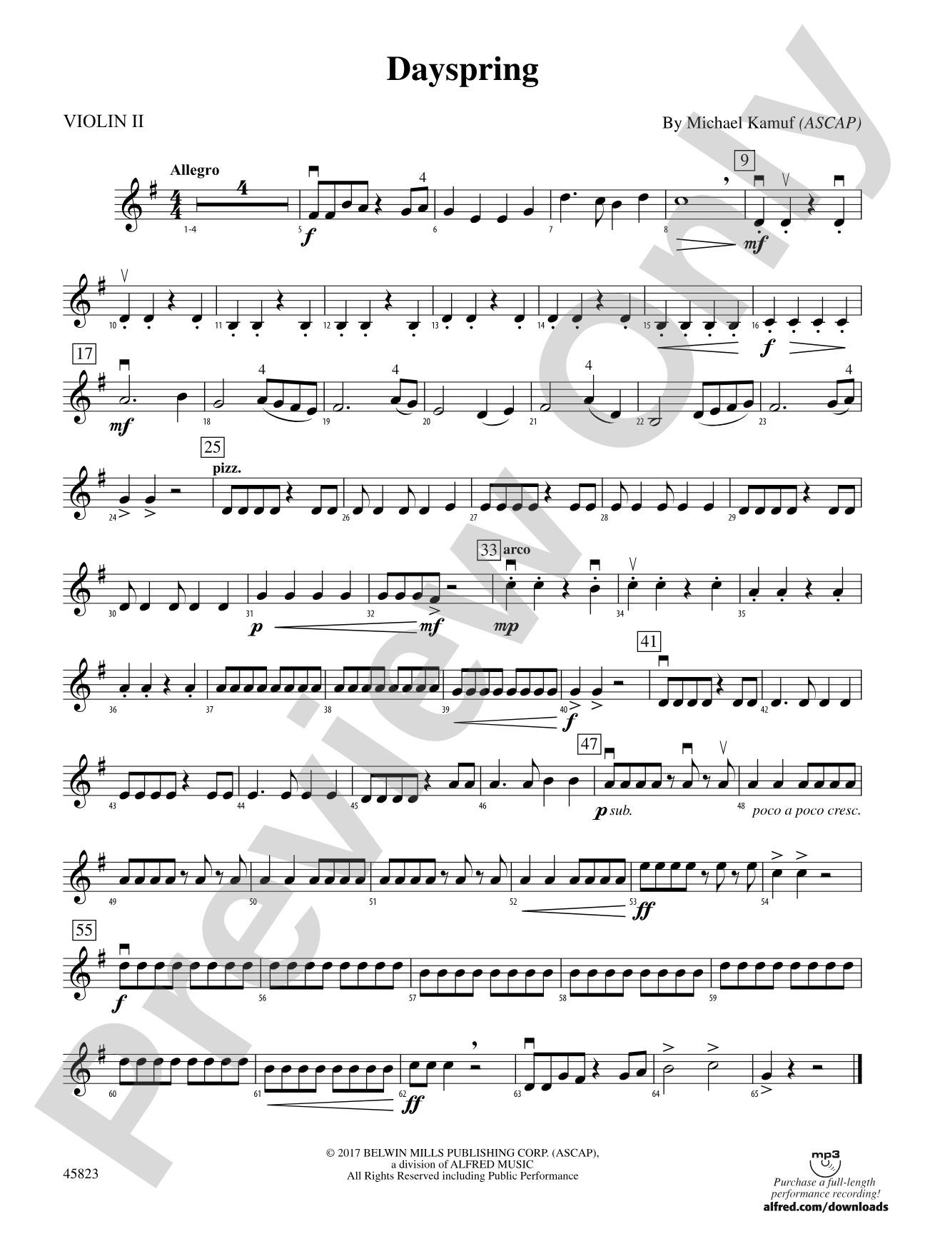 Dayspring: 2nd Violin