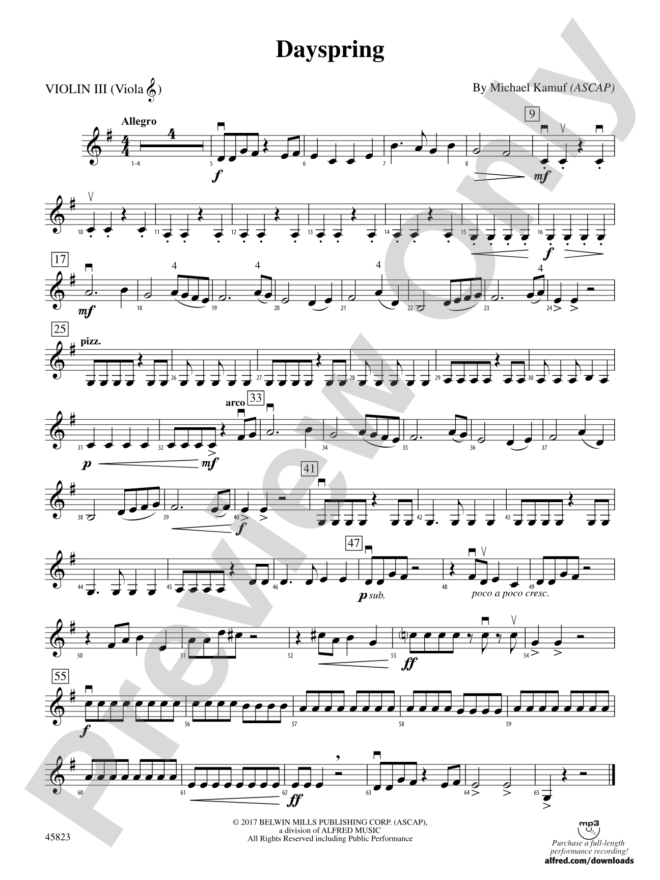 Dayspring: 3rd Violin (Viola [TC])