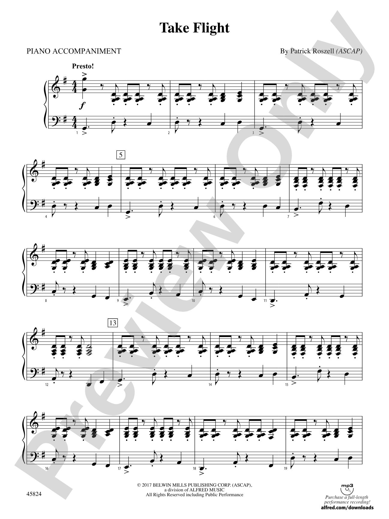 Take Flight: Piano Accompaniment