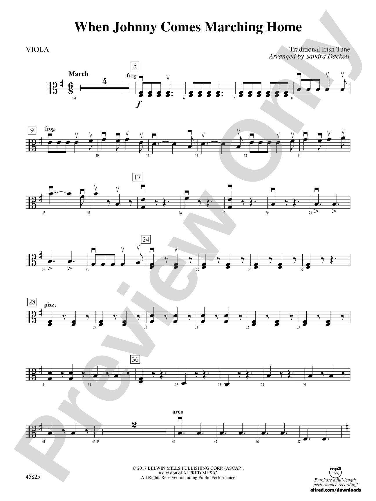 When Johnny Comes Marching Home: Viola
