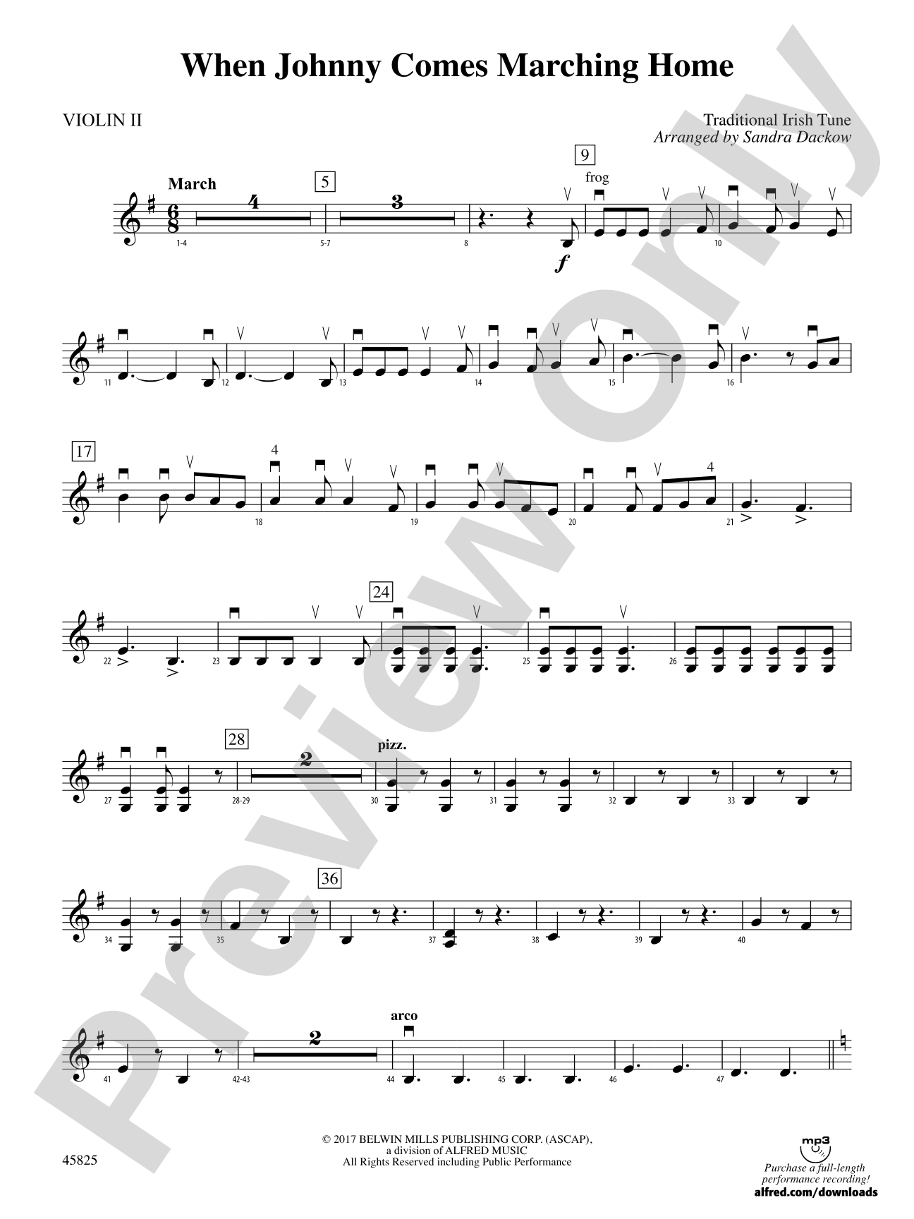 When Johnny Comes Marching Home: 2nd Violin