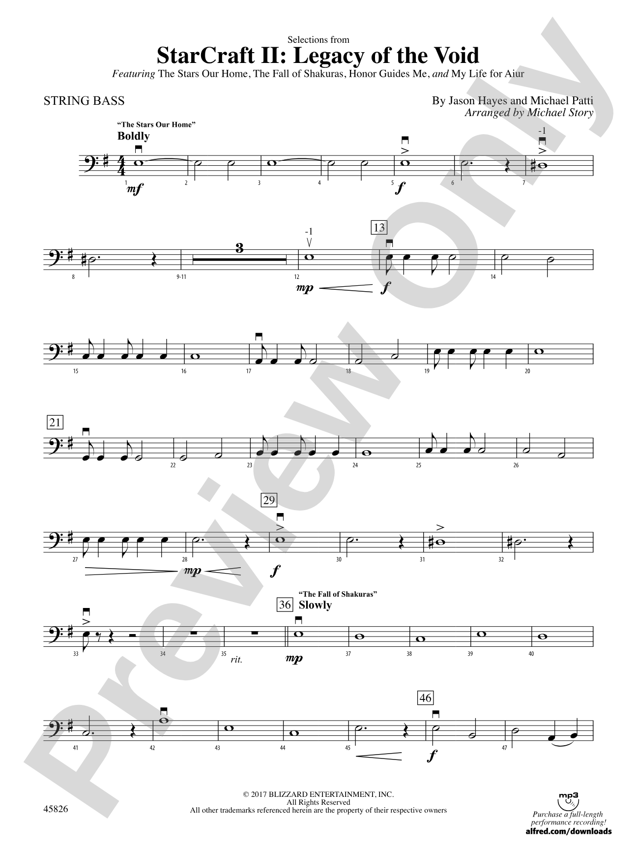 StarCraft II: Legacy of the Void, Selections from: String Bass