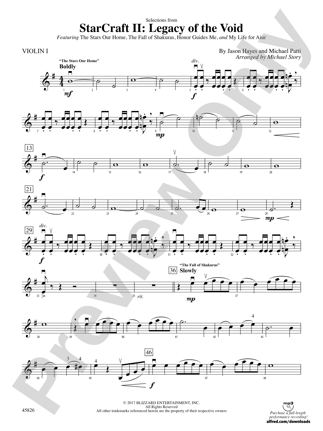 StarCraft II: Legacy of the Void, Selections from: 1st Violin