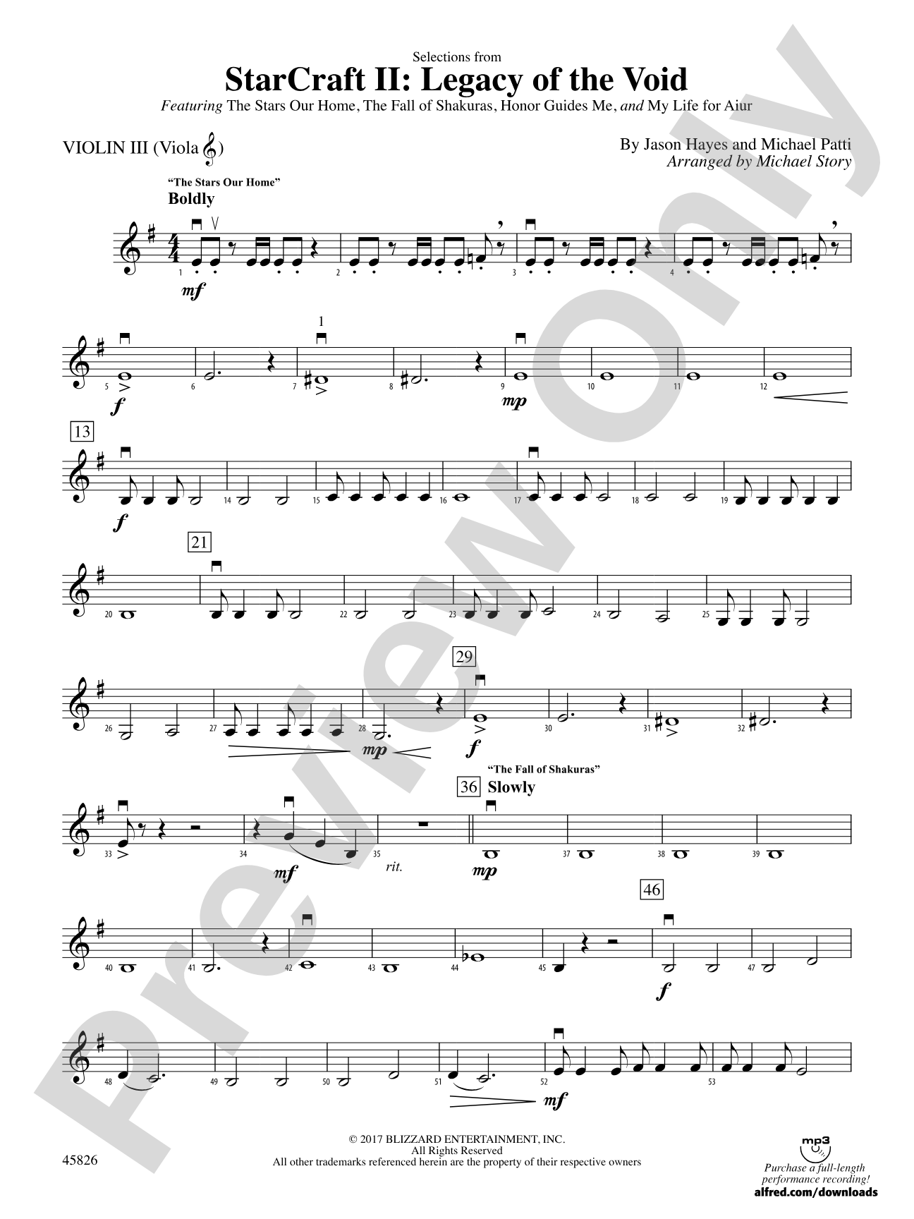 StarCraft II: Legacy of the Void, Selections from: 3rd Violin (Viola [TC])