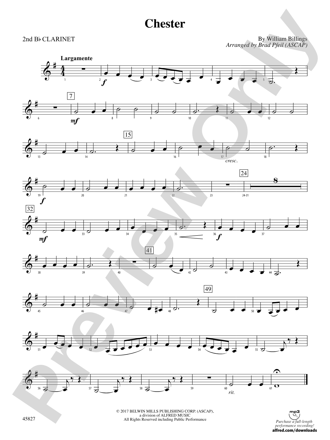 Chester: 2nd B-flat Clarinet