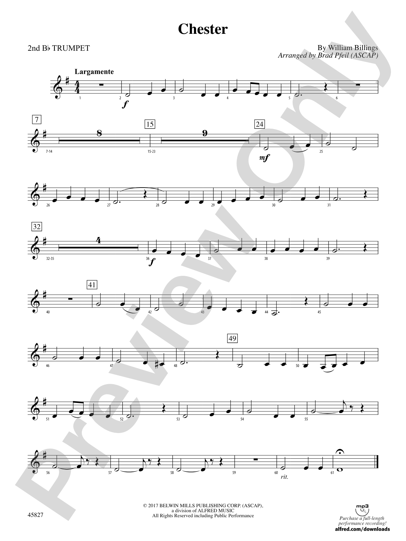 Chester: 2nd B-flat Trumpet