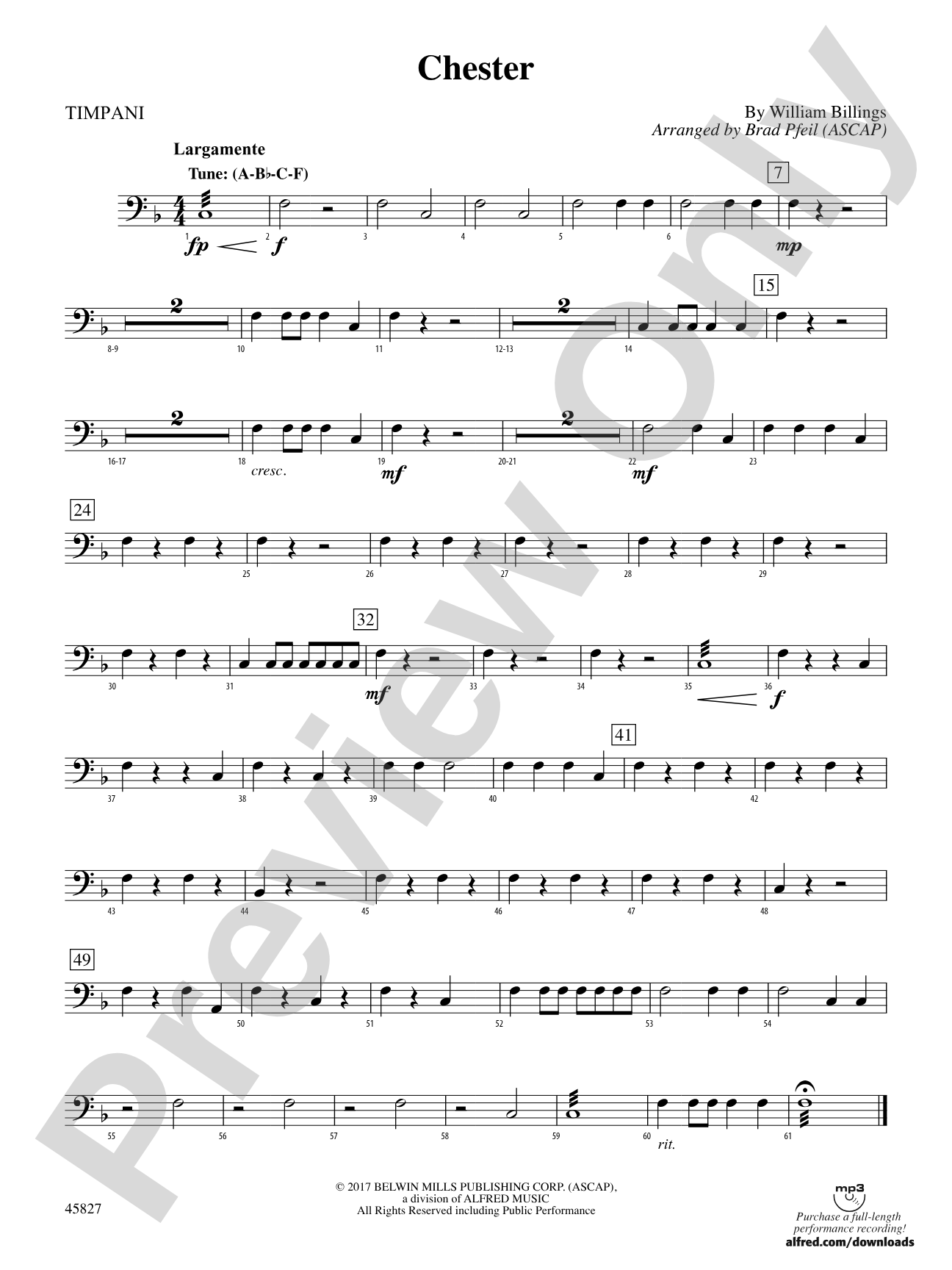 Chester: Timpani