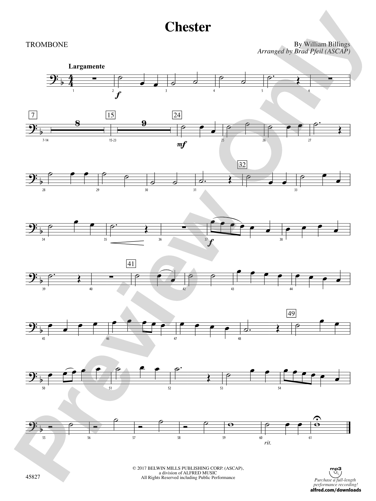 Chester: 1st Trombone