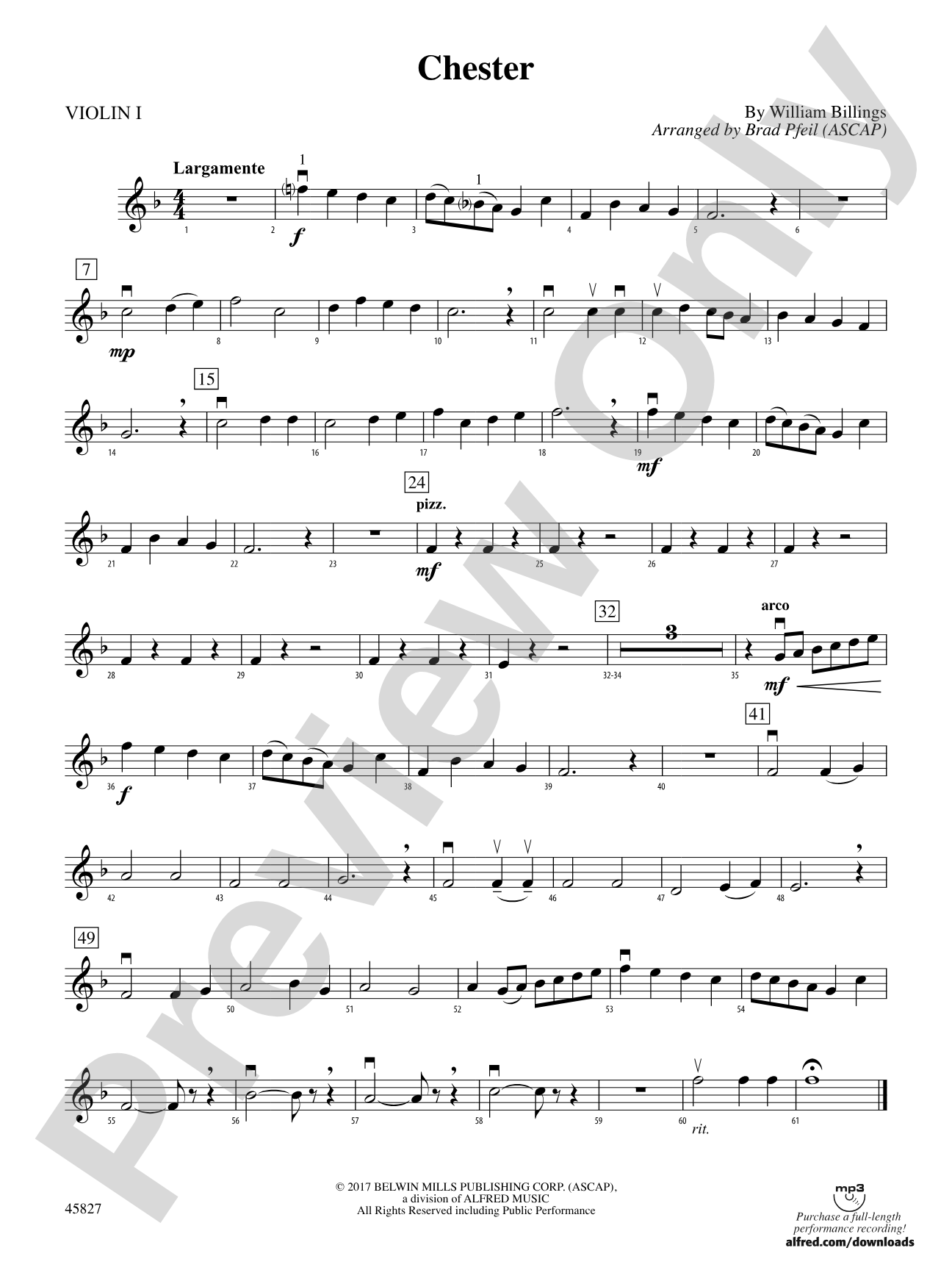 Chester: 1st Violin